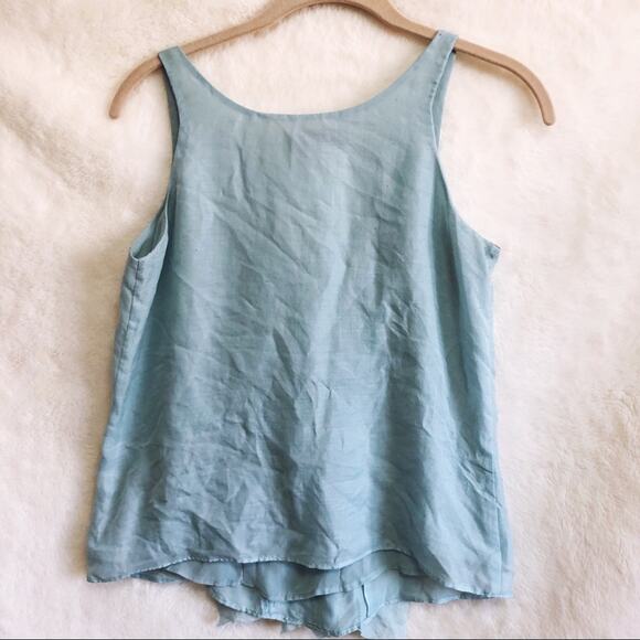 LOFT Teal Bow Tie Tank Top - Picture 3 of 8